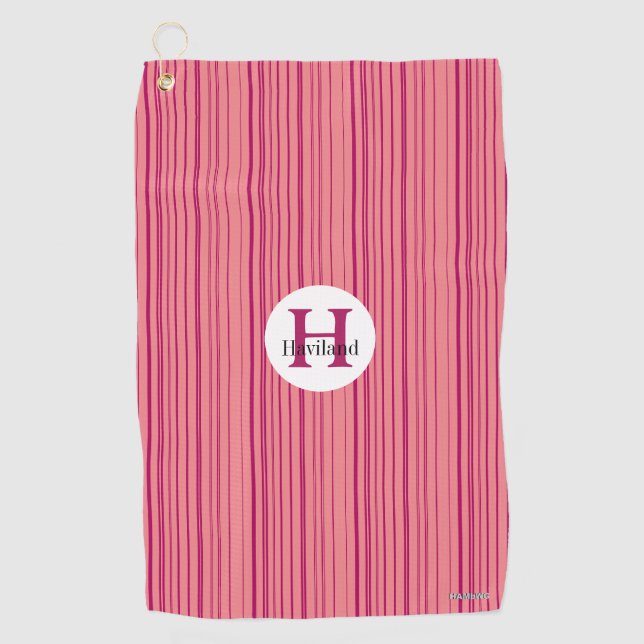 Serviette De Golf Monogramme Cerise Line Monogramme Golf Towel HAMbW (Devant)