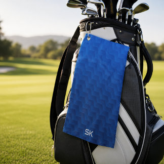 Serviette De Golf Monogramme Chevron Bleu Dégradé