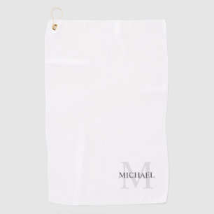 Serviette De Golf Monogramme classique personnalisé et nom