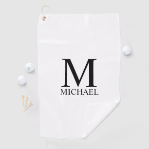 Serviette De Golf Monogramme classique personnalisé et nom serviett