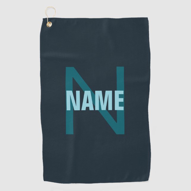 Serviette De Golf Monogramme de nom personnalisable simple en gras (Devant)