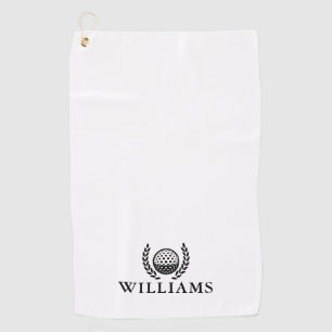 Serviette De Golf Monogramme de nom personnalisé classique