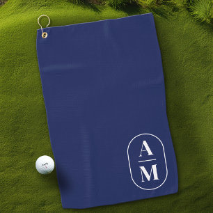 Serviette De Golf Monogramme de pilule minimaliste moderne - bleu ma