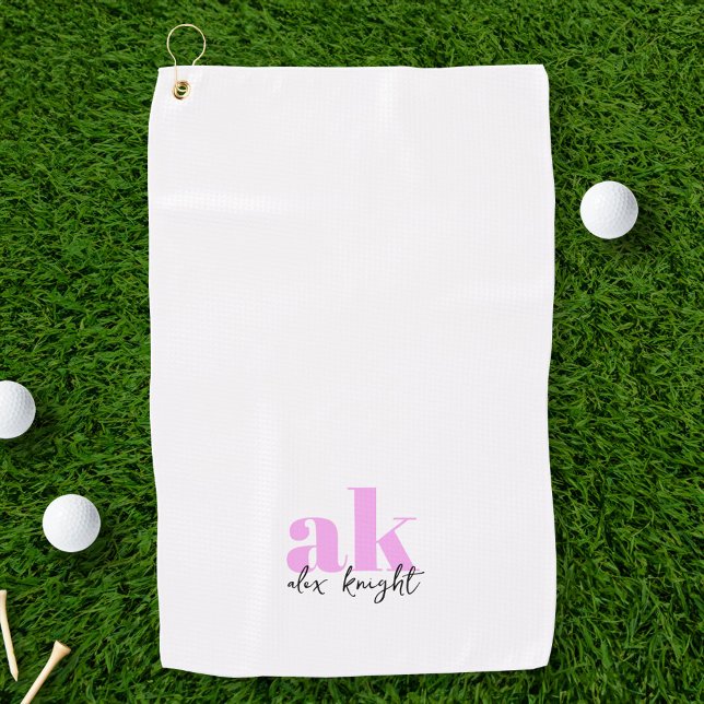 Serviette De Golf Monogramme de signature rétro (Créateur téléchargé)