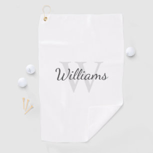 Serviette De Golf Monogramme et nom personnalisés