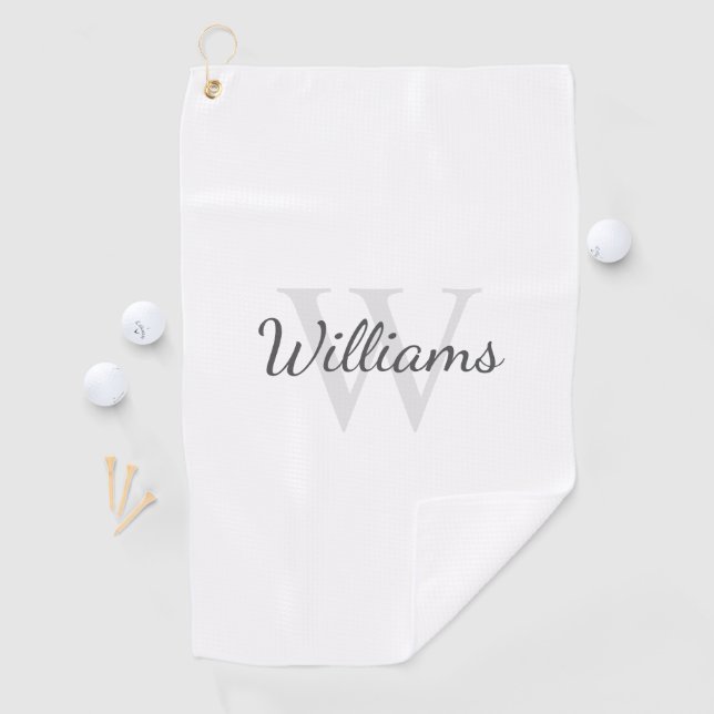 Serviette De Golf Monogramme et nom personnalisés (En situation)