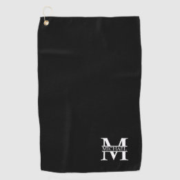 Serviette De Golf Monogramme et nom personnalisés
