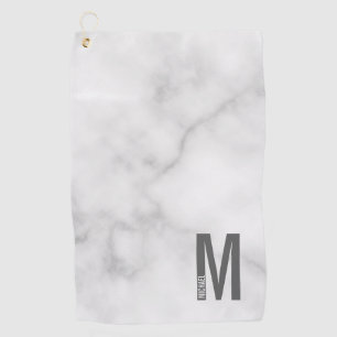 Serviette De Golf Monogramme et nom personnalisés gras modernes