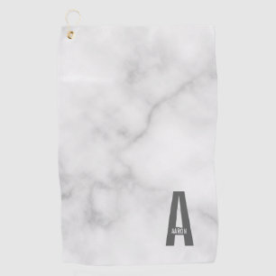 Serviette De Golf Monogramme et nom personnalisés gras modernes