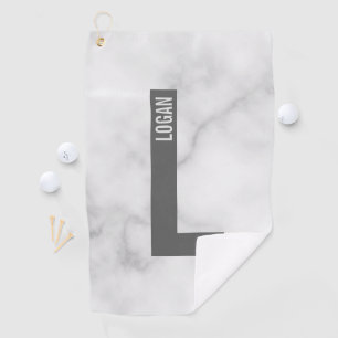 Serviette De Golf Monogramme et nom personnalisés gras modernes
