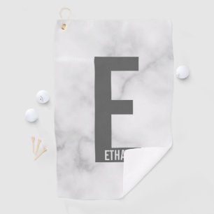 Serviette De Golf Monogramme et nom personnalisés modernes