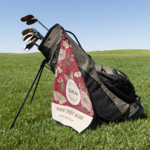 Serviette De Golf Monogramme Floral Botanique de Fleur Sauvage Tenda