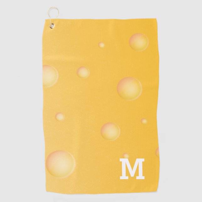 Serviette De Golf Monogramme Funny Fromage suisse jaune Motif (Devant)