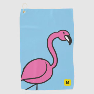 Serviette De Golf Monogramme Funny Jote Pink Doodle Flamant rose tro