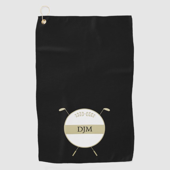 Serviette De Golf Monogramme Gold Golf Clubs (Devant)