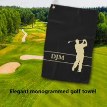 Monogramme Golfeur Silhouette Or