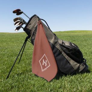 Serviette de golf Monogramme initial géométrique