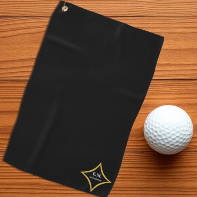Serviette De Golf Monogramme Minimaliste Moderne (Créateur téléchargé)