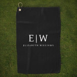 Serviette De Golf Monogramme moderne minimaliste noir et blanc<br><div class="desc">Découvrez notre collection minimaliste moderne de monogrammes noirs et blancs : Faites preuve de simplicité et de sophistication grâce à nos designs minimalistes, conçus pour élever votre style sans effort. Réalisée avec un oeil attentif pour l'esthétique moderne, cette collection présente des motifs noirs et blancs épurés accentués par des monogrammes...</div>