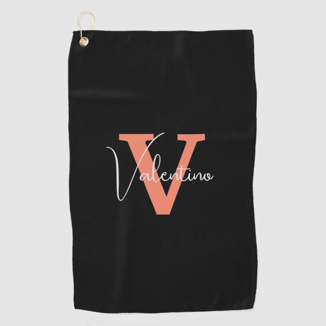 Serviette De Golf monogramme moderne simple classique (Devant)