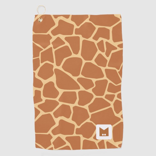 Serviette De Golf Monogramme. Motif Cute Giraffe Safari (Devant)