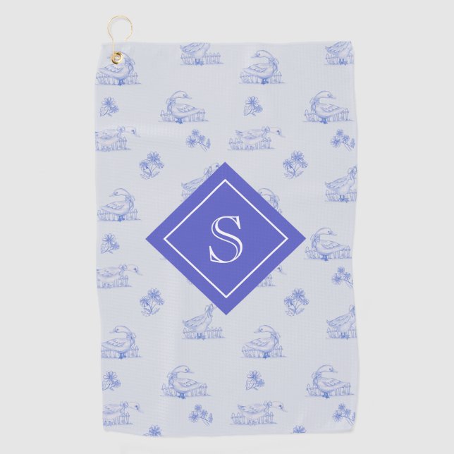 Serviette De Golf Monogramme Motif de l'orignal de campagne mignonne (Devant)