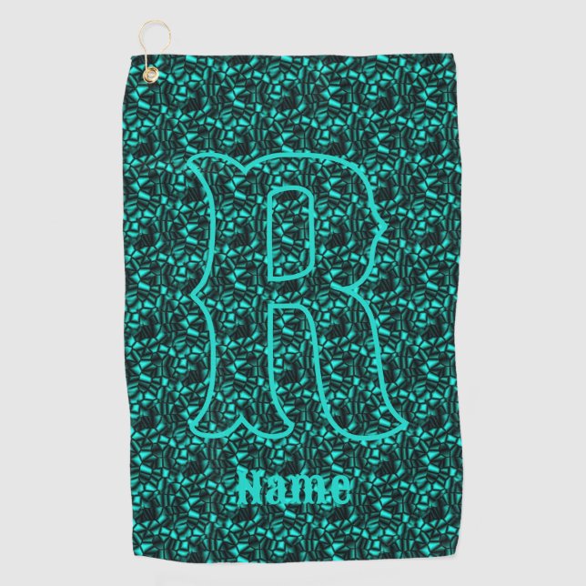 Serviette De Golf Monogramme personnalisé avec votre initiale et nom (Devant)