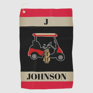 Serviette De Golf Monogramme personnalisé bicolore