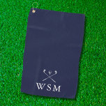 Serviette De Golf Monogramme personnalisé Club de golf Marine Blue<br><div class="desc">Personnalisez le monogramme en typographie classique pour créer un cadeau de golf unique et garder le saké pour n'importe quel golfeur. Conçu par Thisisnotme©</div>