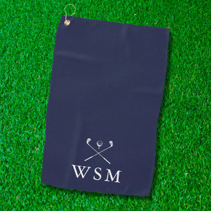 Serviette De Golf Monogramme personnalisé Club de golf Marine Blue
