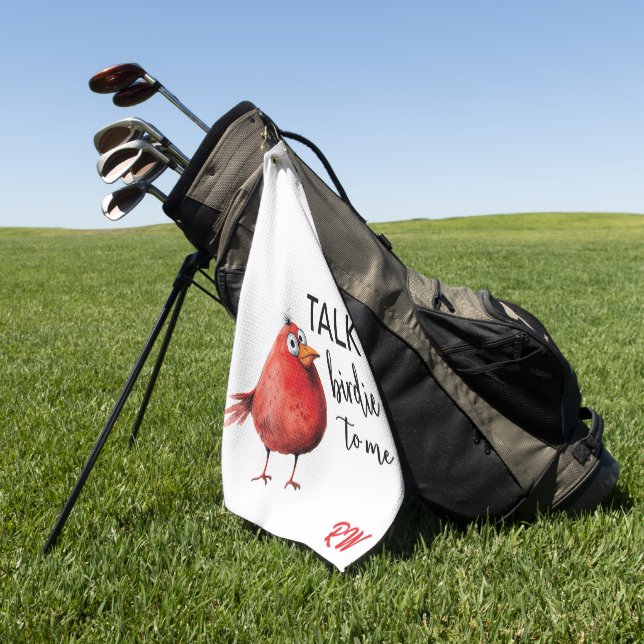 Serviette De Golf Monogramme Personnalisé Drôle (Vert)