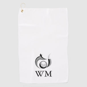 Serviette De Golf Monogramme Personnalisé Fox And Golf Ball