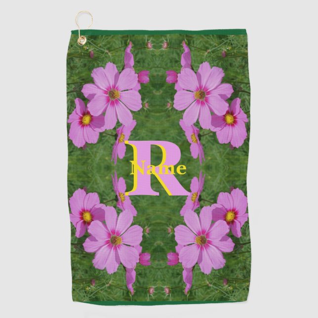 Serviette De Golf Monogramme personnalisé initial nom Art de marguer (Devant)