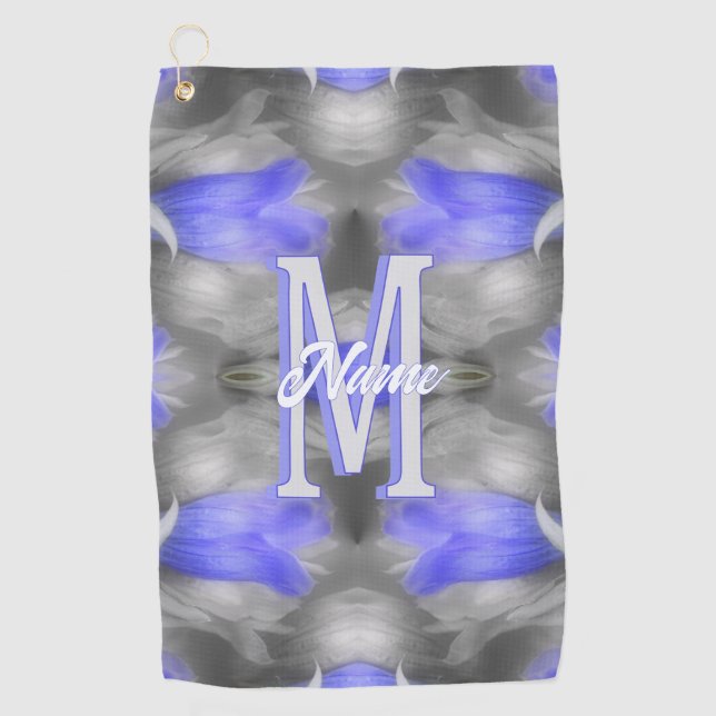 Serviette De Golf Monogramme personnalisé initial nom Art floral (Devant)