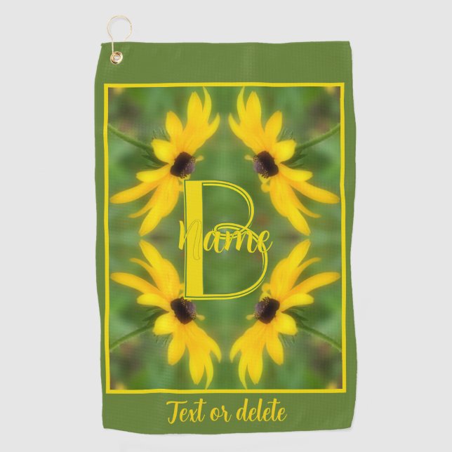 Serviette De Golf Monogramme personnalisé initial nom Art Susan aux  (Devant)