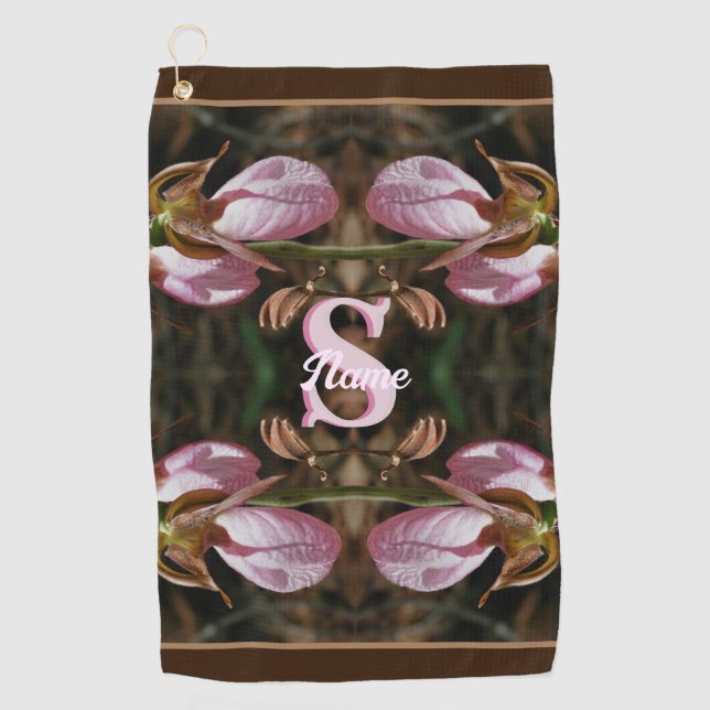 Serviette De Golf Monogramme personnalisé initial nom Dame Sabot Fle (Devant)