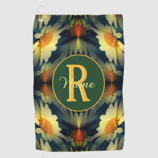 Serviette De Golf Monogramme personnalisé initial prénom Art floral