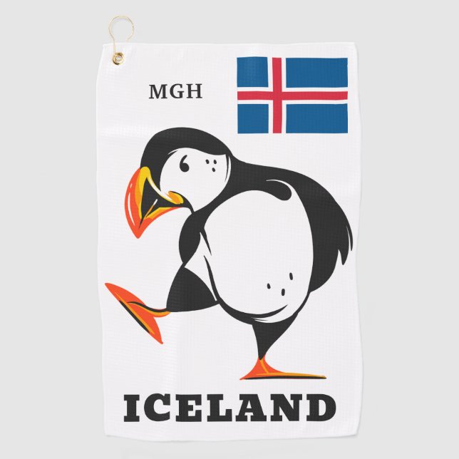 Serviette De Golf Monogramme personnalisé Islande (Devant)