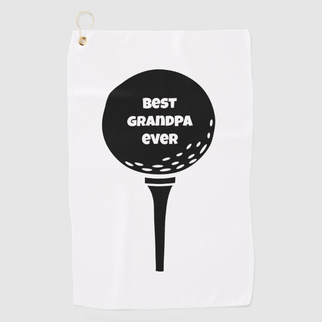 Serviette De Golf Monogramme personnalisé Meilleur grand-père jamais (Devant)