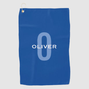 Serviette De Golf Monogramme personnalisé Nom bleu blanc