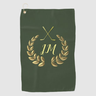 Serviette De Golf Monogramme personnalisé par crête d'or