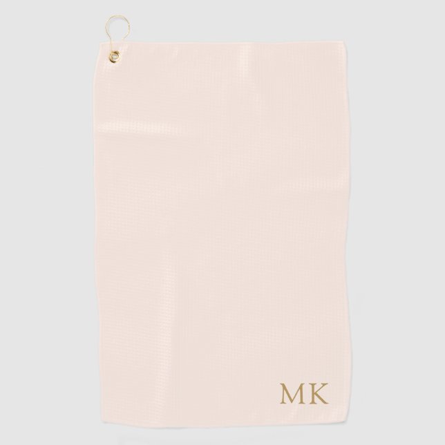 Serviette De Golf Monogramme personnalisé Premier Flush Gold Modern (Devant)