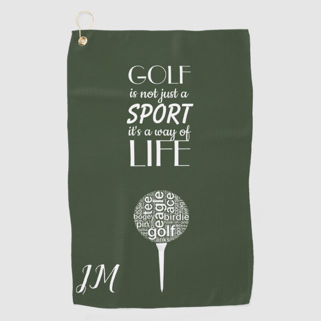 Serviette De Golf Monogramme Personnalisé Sur Mesure (Devant)