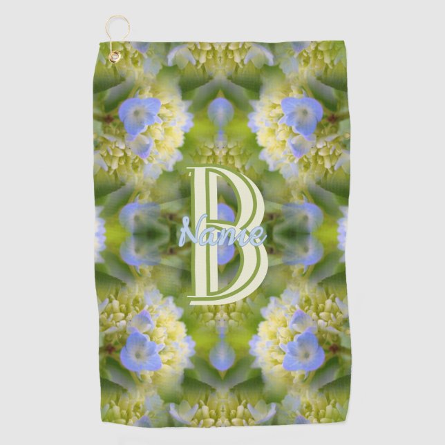Serviette De Golf Monogramme personnalisé Votre initiale Nom Fleur d (Devant)