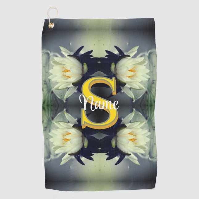 Serviette De Golf Monogramme personnalisé Votre initiale Nom Fleur d (Devant)