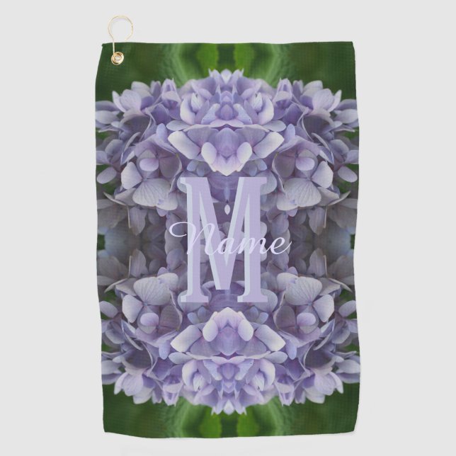 Serviette De Golf Monogramme personnalisé Votre initiale Nom Fleur d (Devant)