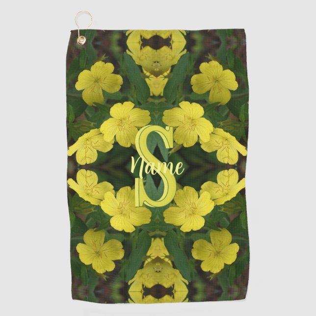 Serviette De Golf Monogramme personnalisé Votre initiale Nom Géraniu (Devant)
