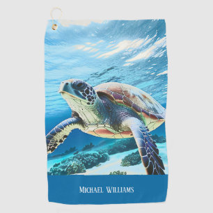 Serviette De Golf Monogramme photo Hawaii Turtle Honu