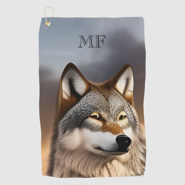 Serviette De Golf Monogramme photo Wolf (Devant)