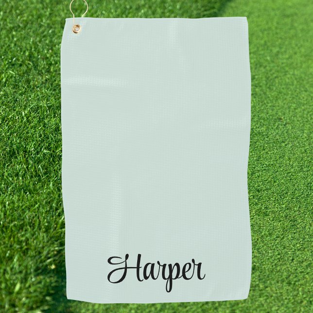 Serviette De Golf Monogramme professionnel élégant vert et noir en é (Créateur téléchargé)